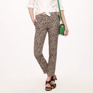 J Crew Linen Leopard Cafe Capri